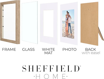 Sheffield Home 9 Piece Gallery Wall Frame Set, 11x14 in. matted to 8x10 in. (Matte Black)