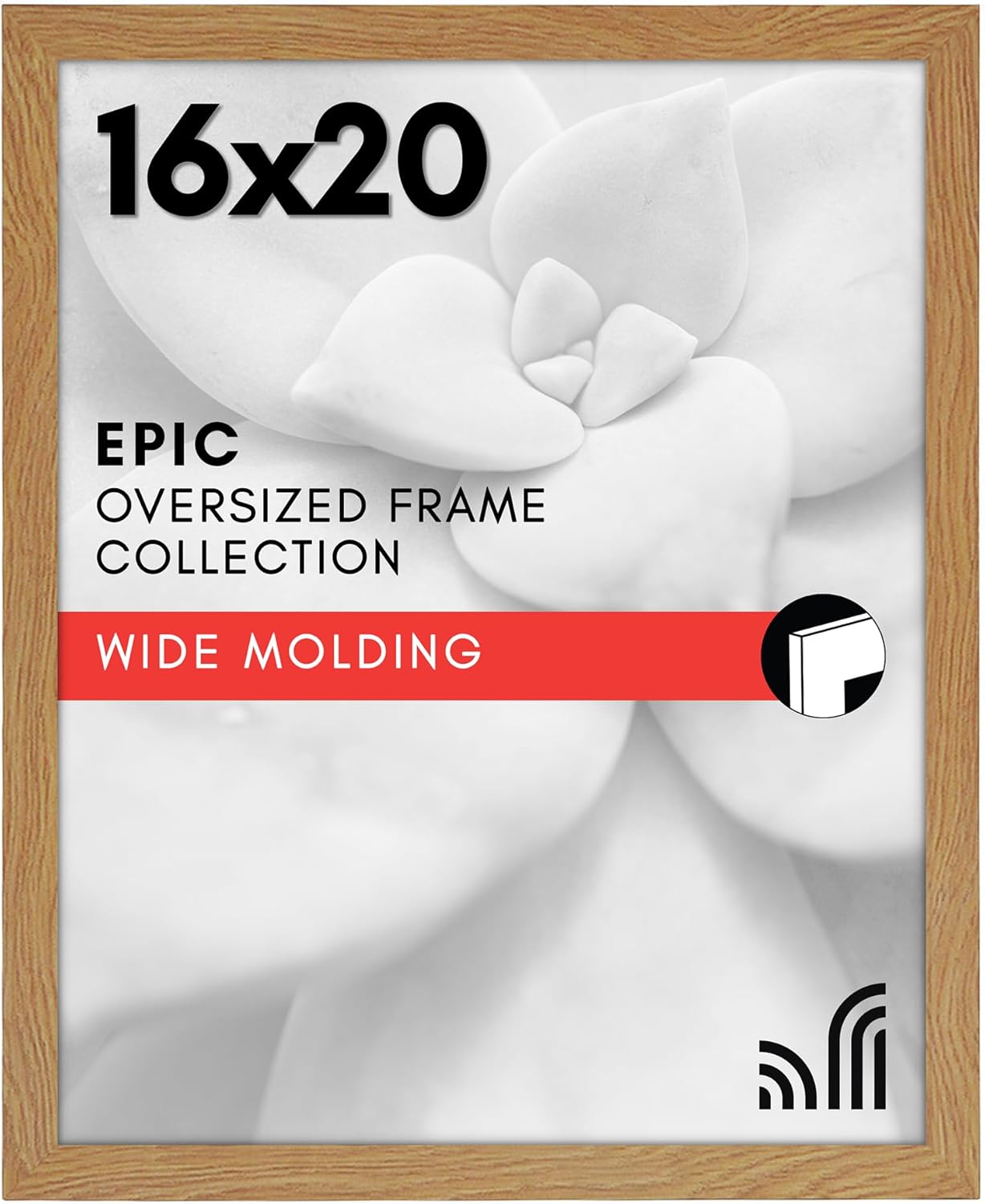 Americanflat 16x20 Picture Frame with Polished Plexiglass - Black Picture Frame - Wide Photo Frames Made of Engineered Wood for Vertical or Horizontal Wall Display - Epic Collection - Black - Colors B