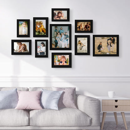 LUCKYLIFE Picture Frames Collage Wall Decor 10-Pack, Gallery Wall Frame Set with 8x10 5x7 4x6 Frames in 3 Different Finishes