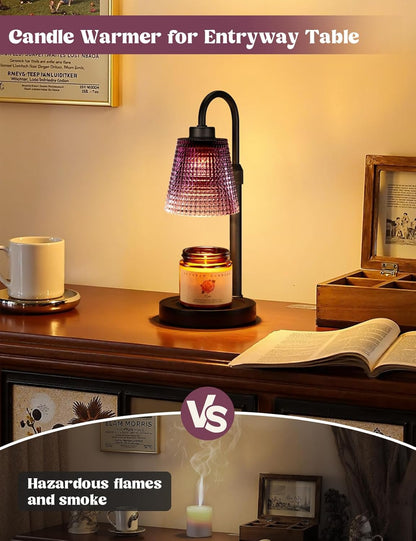 Innqoo Candle Warmer Lamp with Timer, Dimmable Candle Warmer for Jar Candles, Height Adjustable Wax Melts Warmer, Birthday Gifts for Women Mom, House Warming Gifts New Home Decor