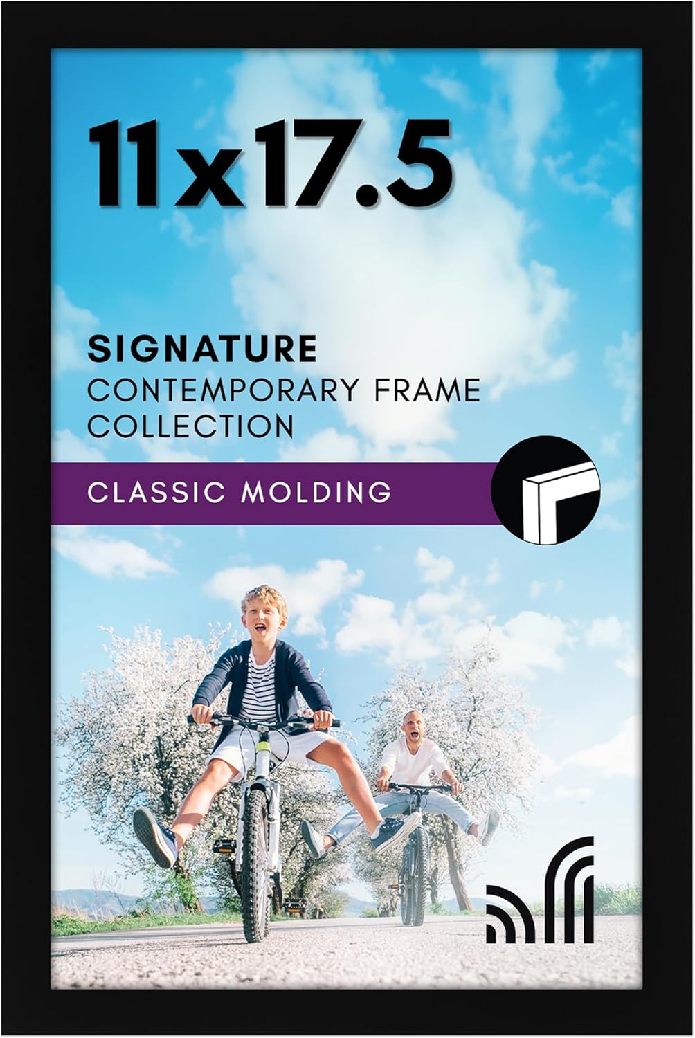 Americanflat 12x18 Poster Frame with Shatter-Resistant Glass - Signature Collection - Gallery-Style Frames Made of Engineered Wood - Photo Frame for Wall Display - Black - Colors B