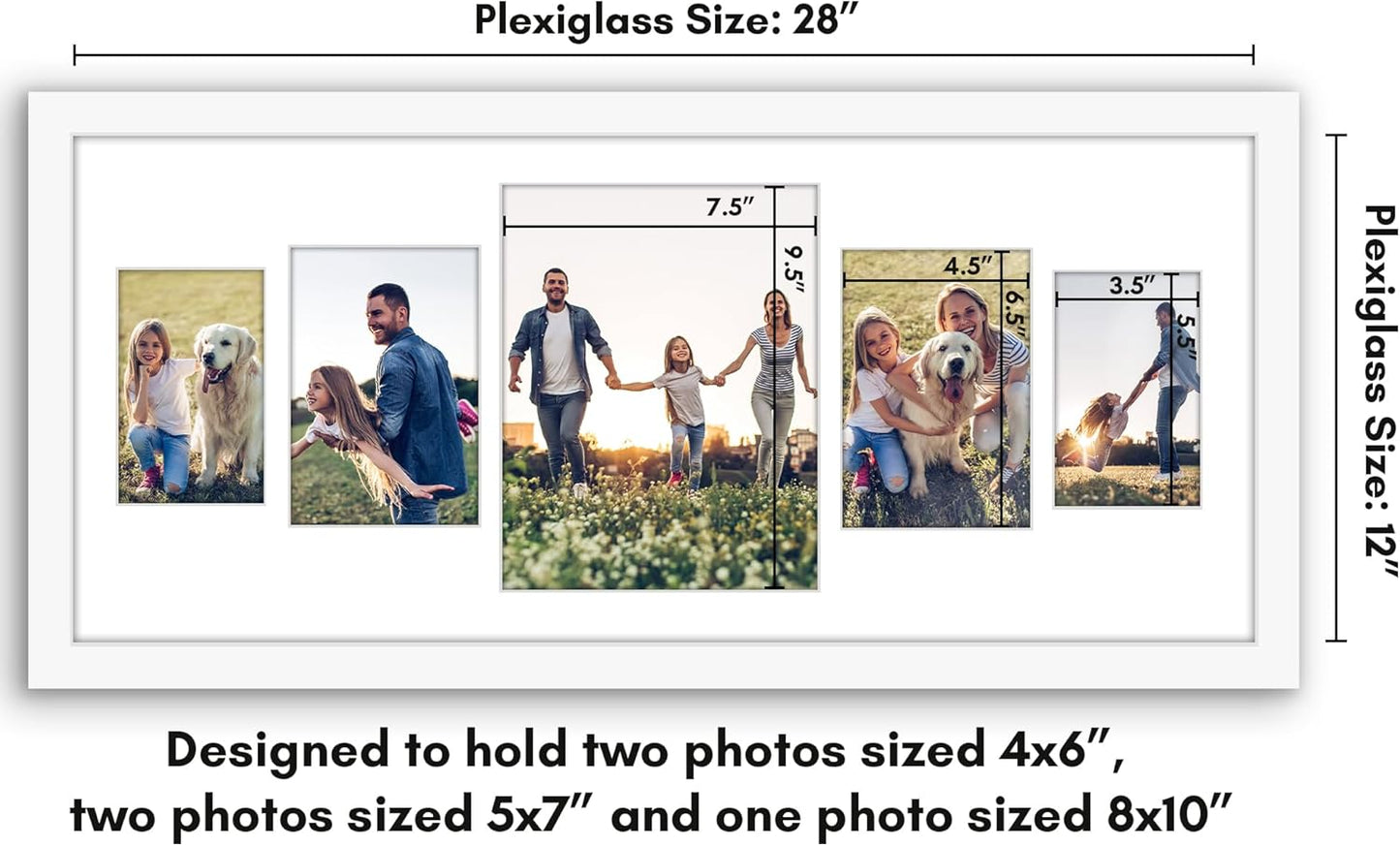 Americanflat 4x6 Collage Picture Frame with Polished Plexiglass - Multi Picture Frames Fit Sixteen 4x6 Photos or Use as One 18x26 Poster Frame for Wall Display - Signature Collection - Black