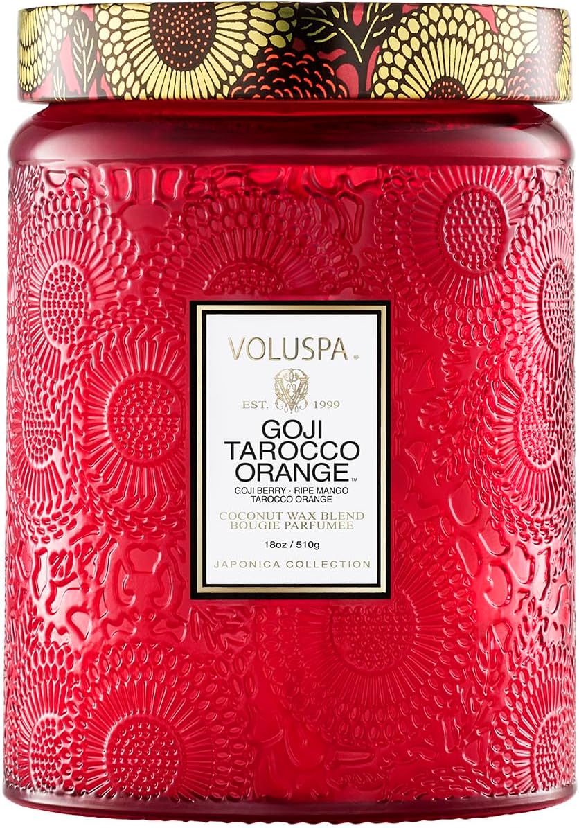 Voluspa Baltic Amber Candle, 18 oz, Coconut Wax Blend, Scented Candles for Home, 100 Hour Burn Time, Candle Jar