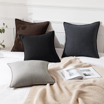 MIULEE Decorative Linen Euro Sham Pillow Covers 26x26 Cream White Boho Farmhouse Neutral Couch Throw Pillows for Bed Pack of 2 Accent Modern Pillowcase Sofa Livingroom Home Decor