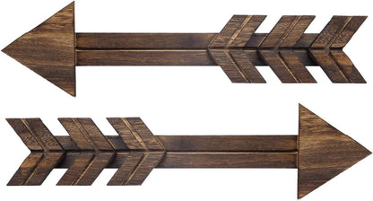 Dahey Rustic Wooden Arrow Wall Decor Farmhouse, 15" Wood Arrows Sign Wall Hanging Art Christmas Decoration for Home or Wedding, Set of 2