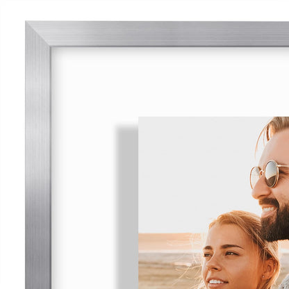 Americanflat Aluminum 11x14 Floating Picture Frame with Shatter-Resistant Glass - Use as 8x10 Picture Frame or Display 11x14 Photo - Signature Float Collection - Photo Frames for Wall Display - Black