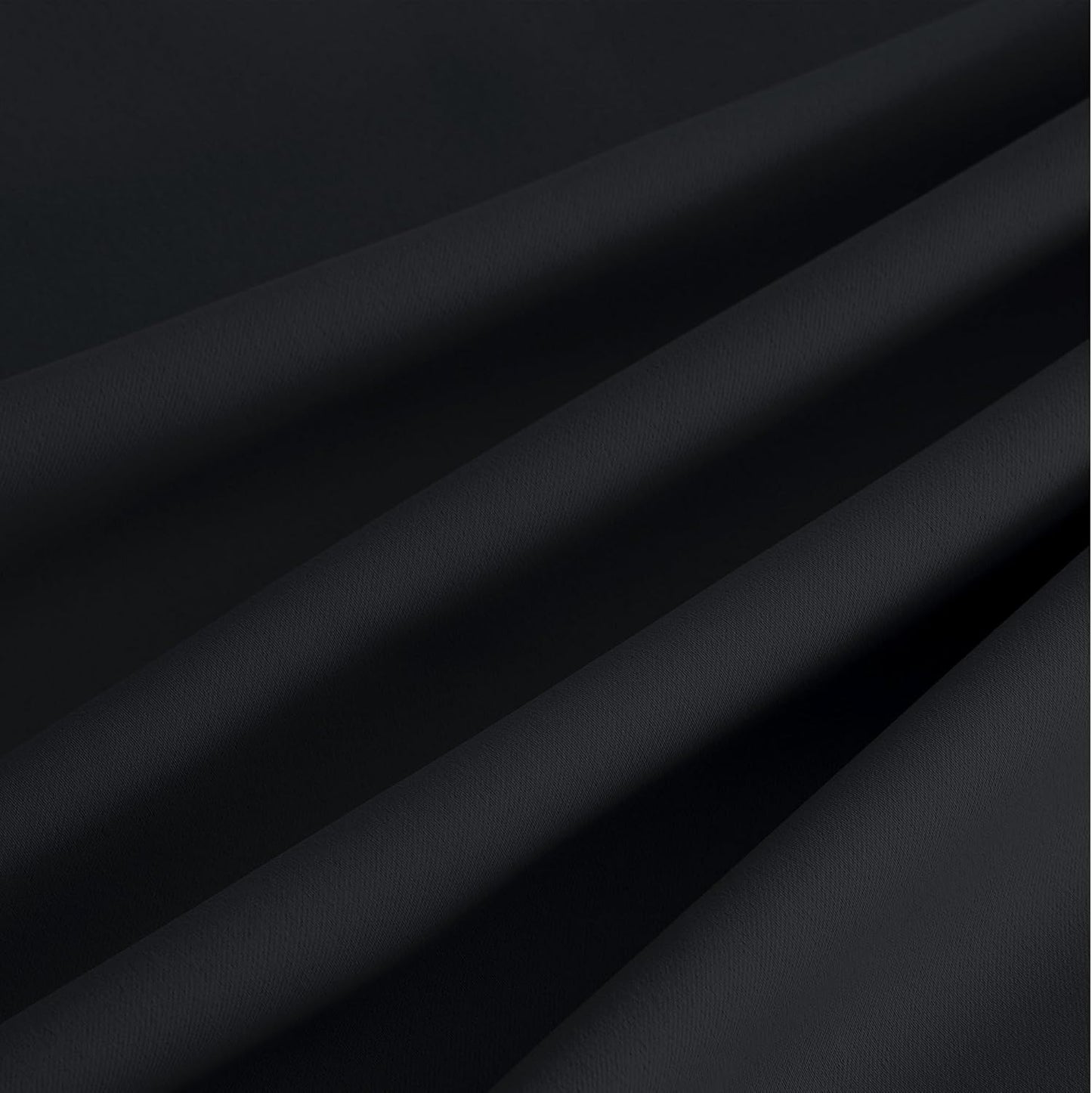 NICETOWN Halloween Pitch Black Solid Thermal Insulated Grommet Blackout Curtains/Drapes for Bedroom Window (2 Panels, 42 inches Wide by 63 inches Long, Black) - Colors E