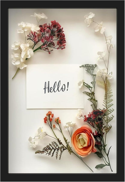 FrameWorks 11” x 14” Dark Oak Wooden Shadow Box Frame – Display Case with Soft Felt Back, Memory Box with Tempered Glass, Display Box with Elegant White Ball Push Pins, Wooden Flower Box