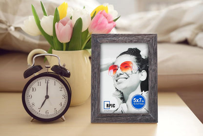 RPJC 5x7 Picture Frames Made of Solid Wood High Definition Glass for Table Top Display and Wall Mounting Photo Frame Black