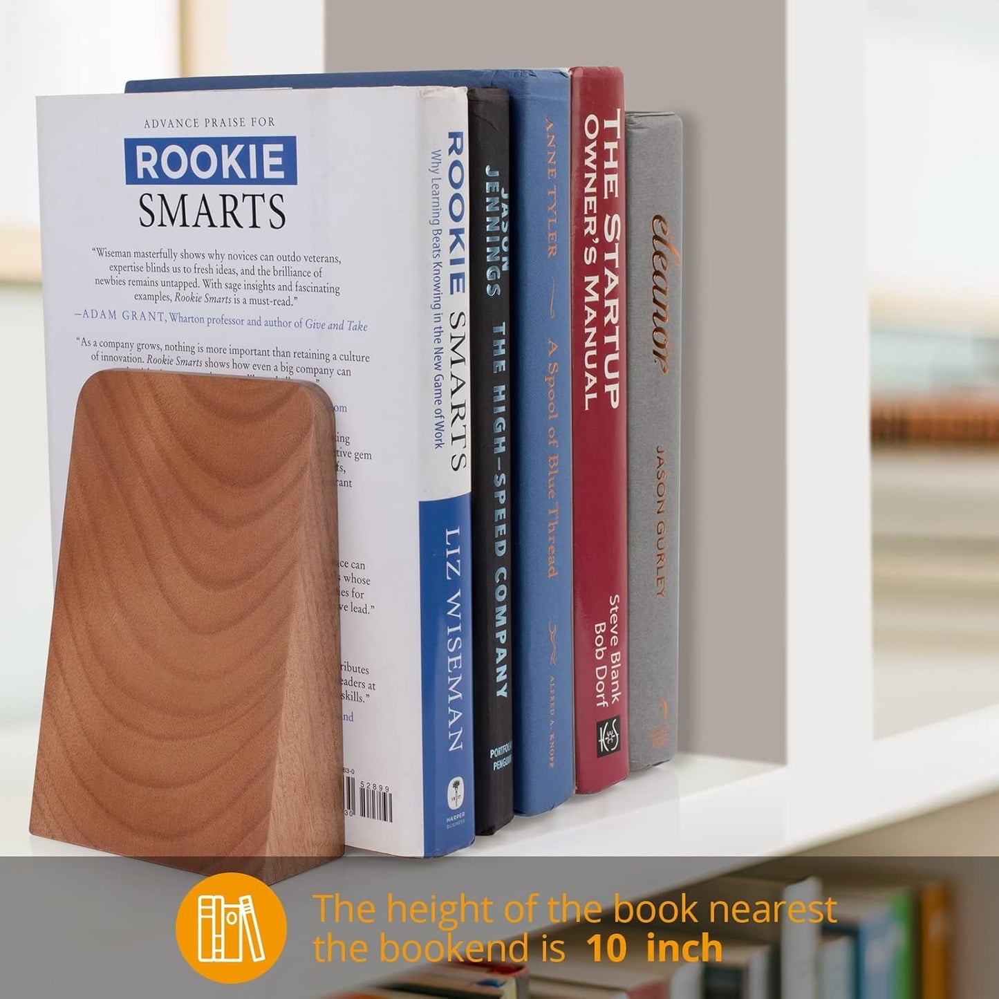 DRELIFAM Wood Handmade Book Ends to Hold Books Large Heavy Duty Bookends for Shelves Decorative Book End for Heavy Books