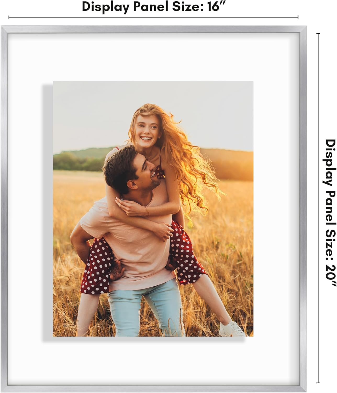 Americanflat Aluminum 11x14 Floating Picture Frame with Shatter-Resistant Glass - Use as 8x10 Picture Frame or Display 11x14 Photo - Signature Float Collection - Photo Frames for Wall Display - Black