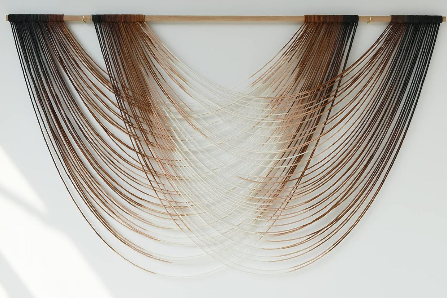 Flber Macrame Wall Hanging Boho Wall Decor Tapestry Dip Dyed Ombre Moss Green Handmade Wall Art Woven Cotton Rope Backdrop with for Bedroom Living Room, 57" W x 39" L