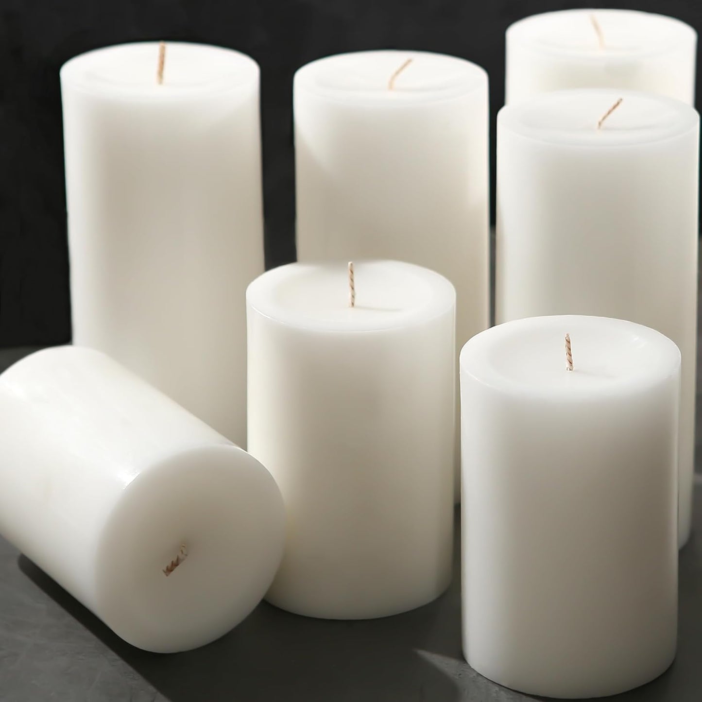 Unscented Ivory Pillar Candles Set of 6-2.8x4 inch - Dripless and Smokeless Large Pillar Candles, 50-Hours Long Burning Time Paraffin Candle for Dinner Table, Christmas and Home Decor