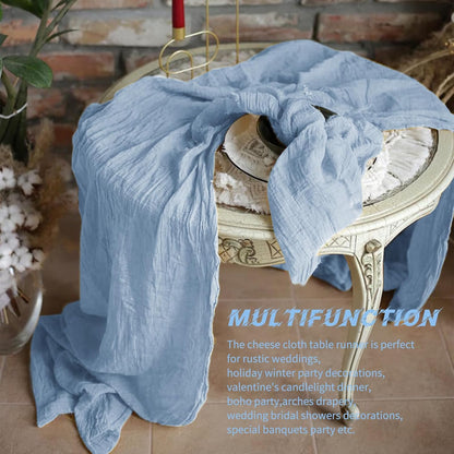 10 Pack Beige Cheesecloth Table Runner 17x108 Inch Boho Gauze Cheese Cloth Table Runners for Wedding Party Baby Shower Birthday Home Decor