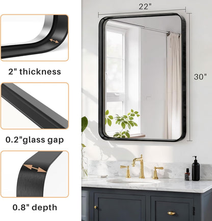 Round Wall Mirror 30 Inch Gold Vanity Mirror with Metal Frame, Modern Circle for Bathroom, Entryway, Bedroom, Living Room, Wall Mounted Decorative Mirrors