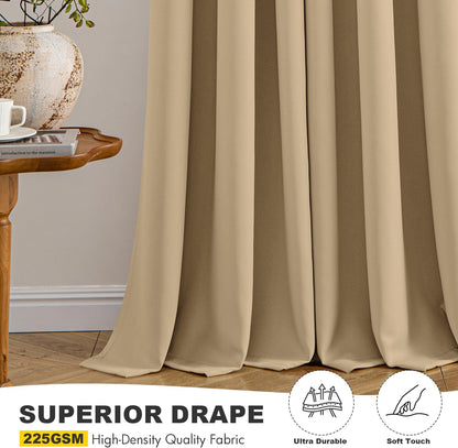 MIULEE Blackout Curtains for Bedroom Living Room 2 Panels, Thermal Insulated Room Darkening Drapes Grommet Noise Reducing Light Blocking Window Treatments 63 Inches Long 40x63 Inch Black - Colors A