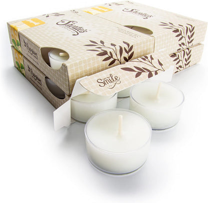 Pure English Lavender Premium Tealight Candles Bulk Pack - Highly Scented with Essential & Natural Oils - 24 Purple Tea Lights - Beautiful Candlelight - Made in the USA - Flower & Floral Collection