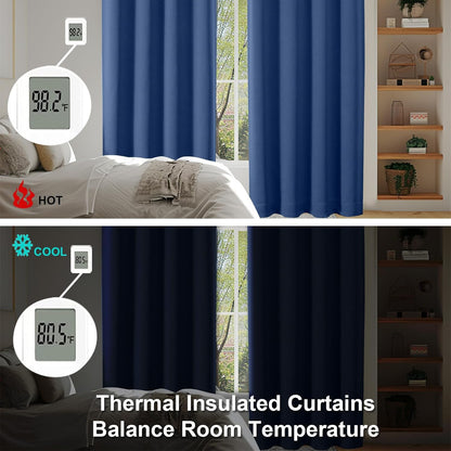 Simplebrand Ava Sage Green Blackout Curtains for Bedroom 63 Inch Length 2 Panels Set, Solid Thermal Insulated Energy Saving Rod Pocket Window Treatment Curtains Blackout Drapes, W40 x L63 Inch, Sage - Colors A