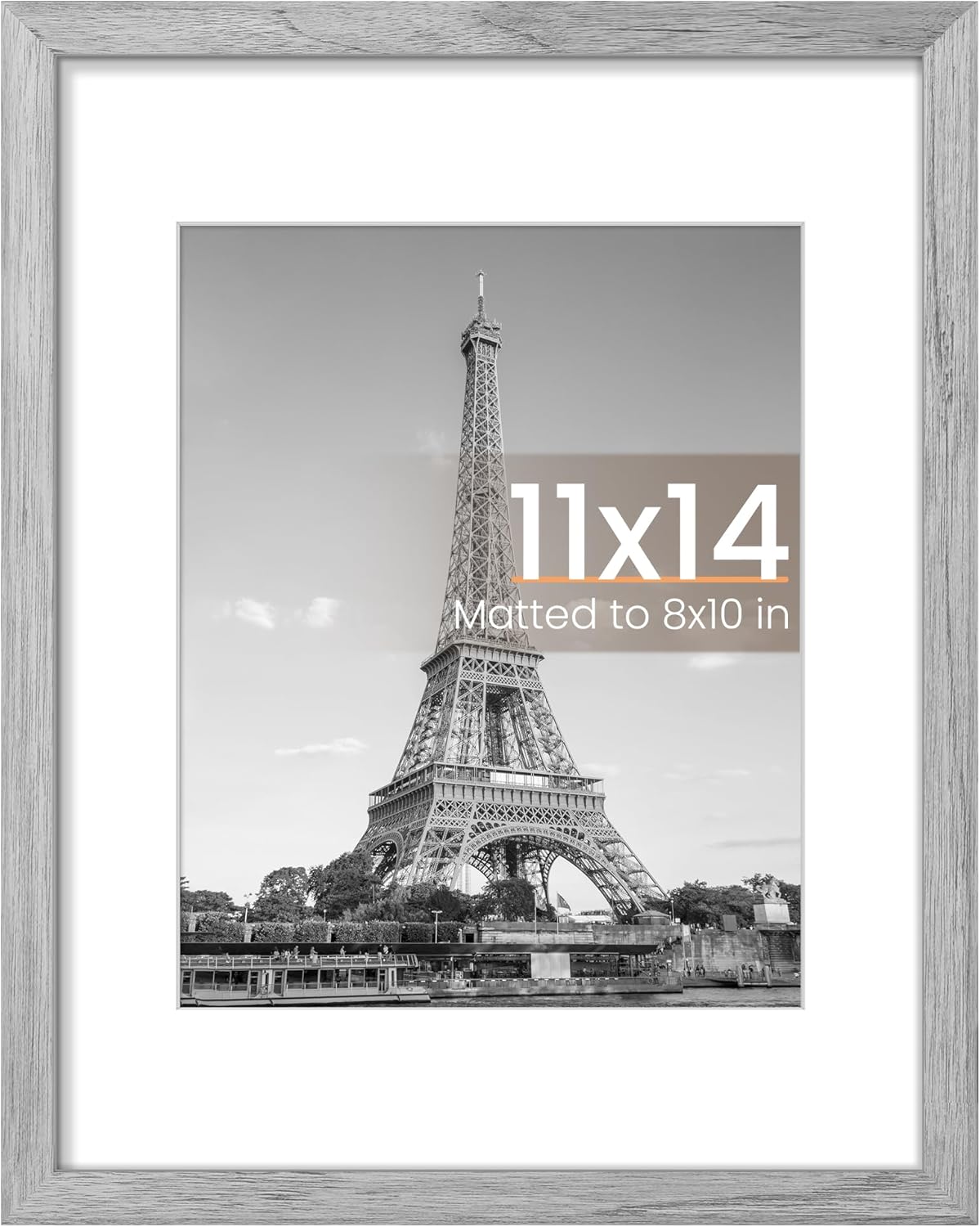 upsimples 8x10 Picture Frame, Display Pictures 5x7 with Mat or 8x10 Without Mat, Wall Hanging Photo Frame, Black, 1 Pack - Colors A