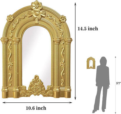 ZEXUIRU 4 Set. Rustic Wall Mirrors for Bedroom Bathroom Living Room Entryway Wood Farmhouse Square Easy to Hang Framed Decorative Accent Hanging Wall-Mounted Mirror Set for Living Room - Black