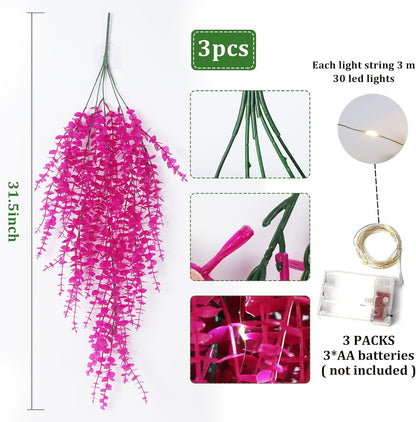 RECUTMS Artificial Hanging Plants Fake Hanging Plant Faux Eucalyptus Leaf Greenery Vine Outdoor UV Resistant Plastic Plants Home Garden Wedding Party Indoor Outdoor Decorations(White)