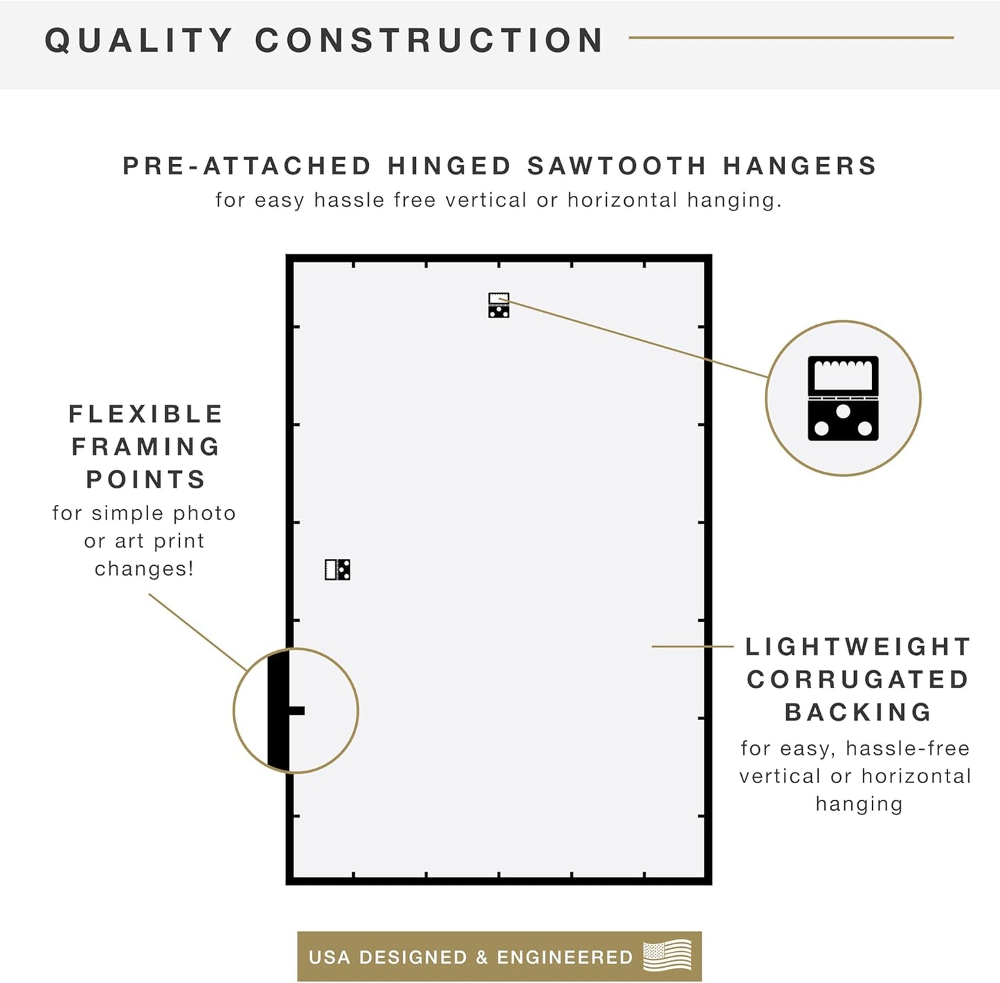 MCS Trendsetter 24x36 Poster Frame Black High-Gloss, Vertical & Horizontal Wall Hanging Large Picture Frame for Photos, Posters & Art Prints (1-Pack)