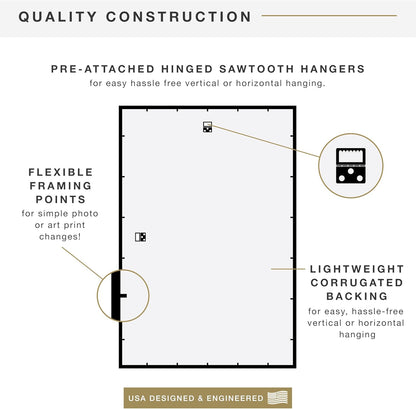 MCS Trendsetter 24x36 Poster Frame Black High-Gloss, Vertical & Horizontal Wall Hanging Large Picture Frame for Photos, Posters & Art Prints (1-Pack)