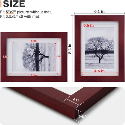 Egofine 12x16 Picture Frame Black, Covered by Plexiglass Made of Solid Wood, Display Pictures 9x12 and 11x14 with Mat or 12x16 Without Mat, for Wall Mounting Photo Frame - Colors A