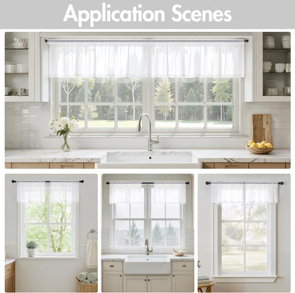 MIULEE White Sheer Curtains 84 Inches Long, 4 Panels Set, Light Filtering Rod Pocket Voile Drapes for Living Room and Bedroom, Airy Soft Fabric Window Treatments, 42 x 84 Inches