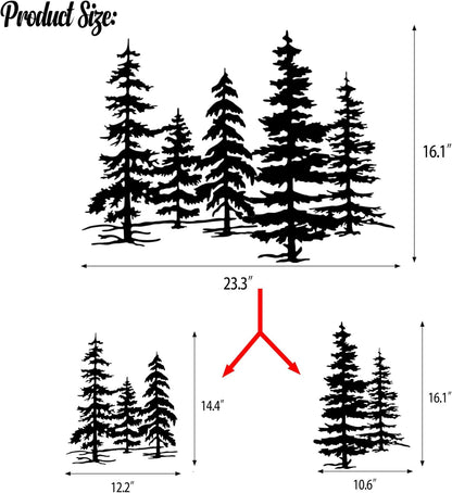 Metal Pine Tree Wall Art – Metal Tree Decor for Kitchen & Cabin, Exquisite Forest Design Home Décor, Durable and Rust-Proof（23.3 * 16.1inch）