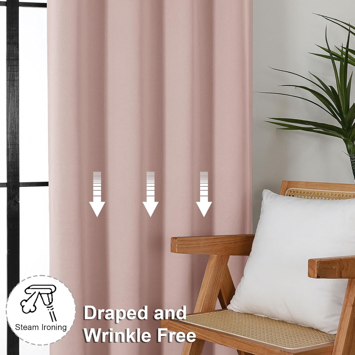 Simplebrand Ava Sage Green Blackout Curtains for Bedroom 63 Inch Length 2 Panels Set, Solid Thermal Insulated Energy Saving Rod Pocket Window Treatment Curtains Blackout Drapes, W40 x L63 Inch, Sage - Colors A