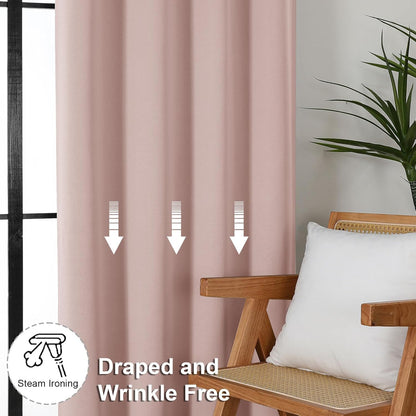 Simplebrand Ava Sage Green Blackout Curtains for Bedroom 63 Inch Length 2 Panels Set, Solid Thermal Insulated Energy Saving Rod Pocket Window Treatment Curtains Blackout Drapes, W40 x L63 Inch, Sage - Colors A