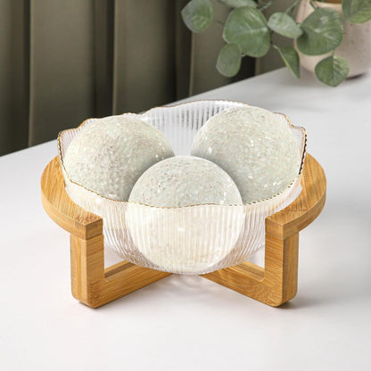 3Pcs Mosaic Glass Orbs Decorative Balls Set 8.5cm/3.35inch Blue Sphere Wedding Party Home Decor Table Centerpiece