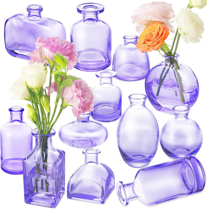 Bud Vases Set of 12, Clear Glass Bud Vase in Bulk, Small Vases for Centerpiece Mini Modern Flower Vase Transparent, Wedding Party Table Home Decor