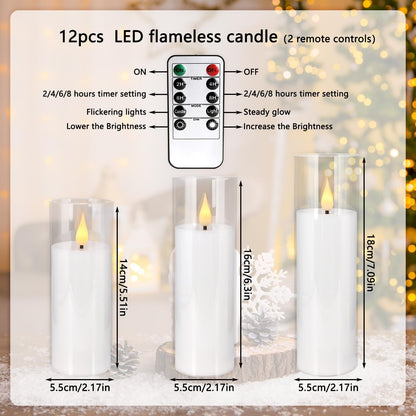 48- Pack of 3 Sizes of LED Flameless Candles.This Candle is Suitable for café, Fancy Restaurant, Bookstore and Other Scenes to Create a Relaxing and Romantic Atmosphere.