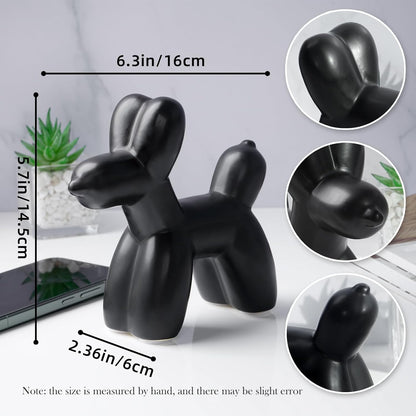 Notakia Cute Ceramics Balloon Dog Statue Crafts Gold Living Room Desktop Decorations,Handmade Modern Small Ceramic Animal Statue Ornament Gold Home Decor Accents
