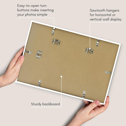 Americanflat 24x36 Poster Frame with Polished Plexiglass - Streamline Collection - Thin Border Picture Frame for Wall Display - Hanging Hardware Included - Black - Colors D