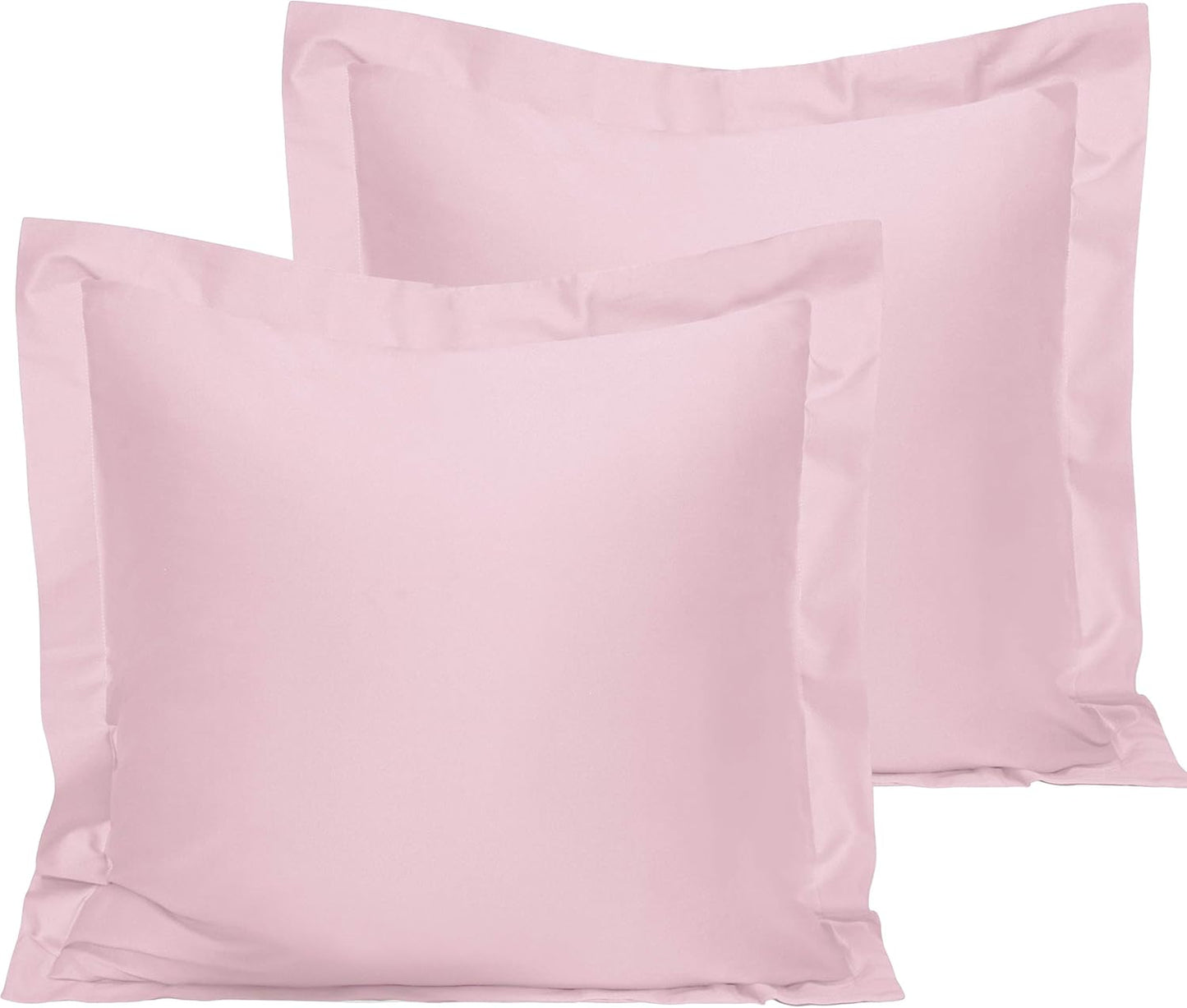 NTBAY Cotton 26x26 Euro Sham Covers - 500 Thread Count Egyptian Cotton Euro Pillow Covers, 2 Pack Super Soft and Breathable 26x26 Pillow Covers, Square Pillow Cases, White