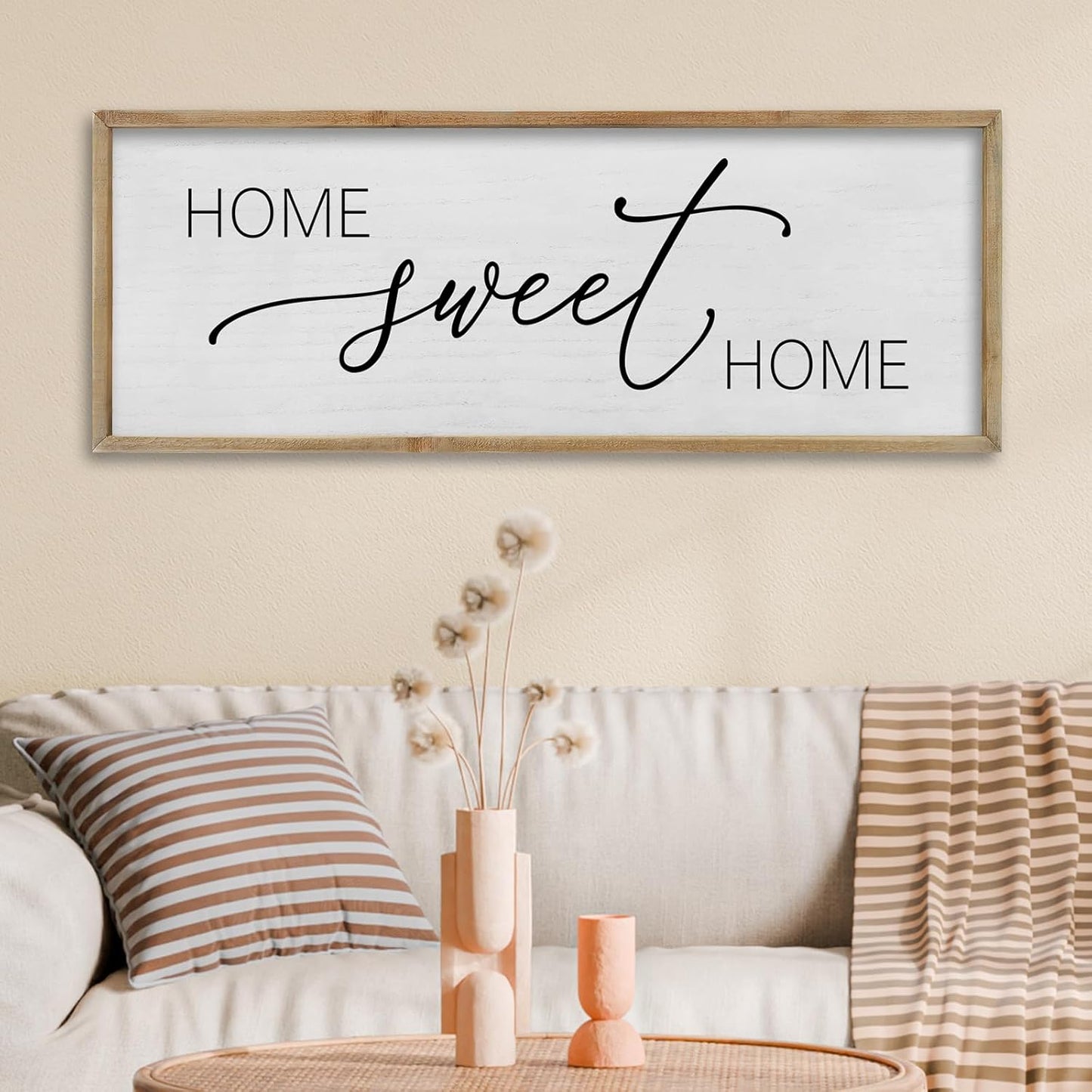 FZMHASLWW Gather Sign Wall Decor 32"×12" Large Wooden Framed for Dining Room Simple Home Kitchen Hanging Art (Wood)