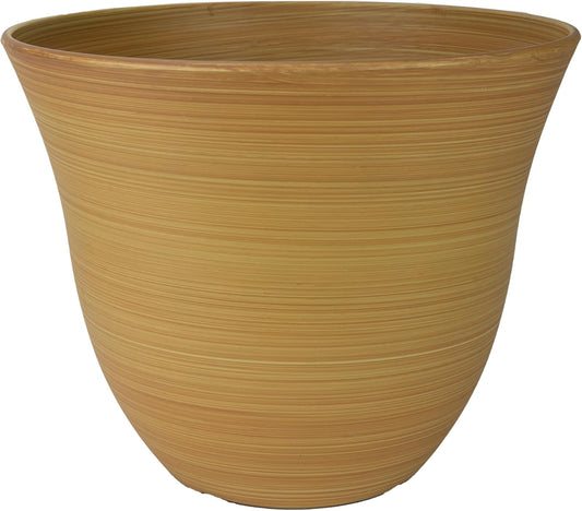 Classic Home and Garden Honeysuckle Resin Planters - Lightweight Indoor & Outdoor Plant Pots - UV-Resistant Plastic Flower Pots - Pot Planters for Flowers & Herbs (15" Distressed Copper)