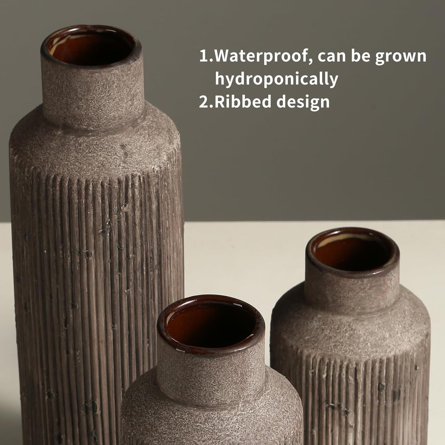 Rustic Vases for Home Decor. Ceramic Vase for Dining Table Decor. Terracotta Decorative Vase 6.1IN. ZSHLXM
