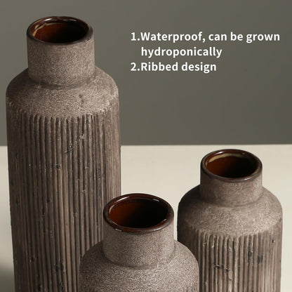 Rustic Vases for Home Decor. Ceramic Vase for Dining Table Decor. Terracotta Decorative Vase 6.1IN. ZSHLXM