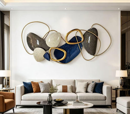 Roivikis Large Metal Wall Art Decor, 3D Abstract Lotus Leaves Wall Handcrafted Modern Decoration for Indoor Outdoor for Living Room, Bedroom, Entryway 52" x 24"