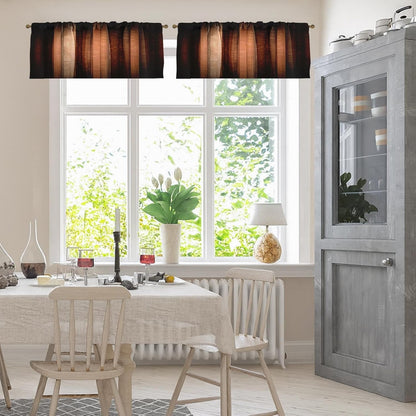 Emvency 2 Pack Dark Grey Valances Window Treatments, Gray Striped Abstract Blackout Drapes Adjustable Curtain for Windows Living Room Kitchen Over Sink, 52x18 Inch Rod Pocket Valances