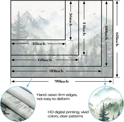 Zussun Black and White Tapestry Starry Night Mountain Tapestries for Bedroom Aesthetic Moon and Stars Tapastry's Wall Hanging Dark Nature Forest Wall Tapestry for Living Room Dorm (48'' × 36'')