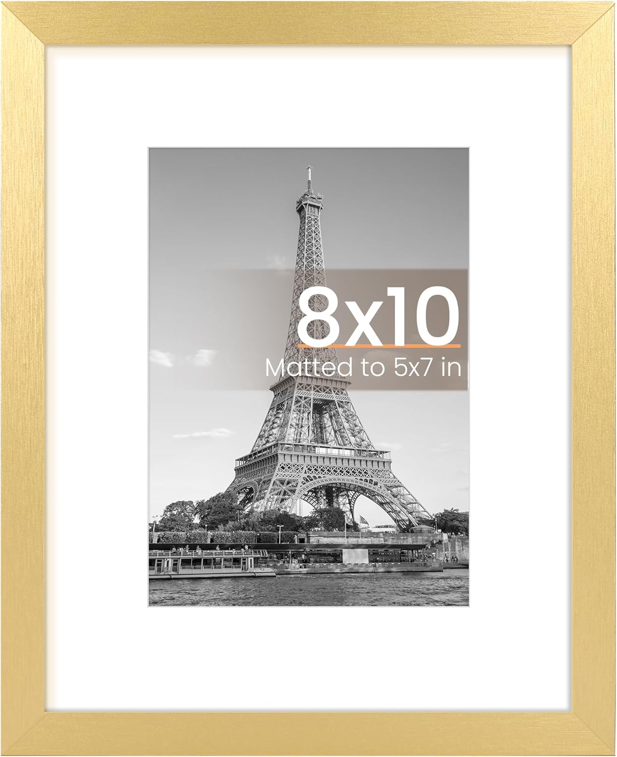 upsimples 8x10 Picture Frame, Display Pictures 5x7 with Mat or 8x10 Without Mat, Wall Hanging Photo Frame, Black, 1 Pack - Colors B
