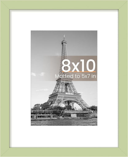 upsimples 8x10 Picture Frame, Display Pictures 5x7 with Mat or 8x10 Without Mat, Wall Hanging Photo Frame, Black, 1 Pack - Colors B