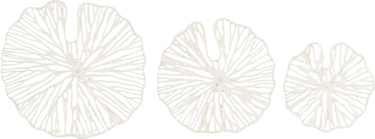 Creative Co-Op Handmade White Coral Shaped Paper & Metal Wall Décor (Set of 3 Sizes)