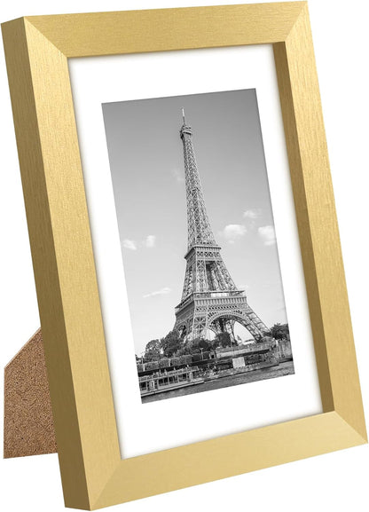 upsimples 5x7 Picture Frame Set of 10, Display Pictures 4x6 with Mat or 5x7 Without, Multi Photo Frames Collage for Wall or Tabletop Display, Black