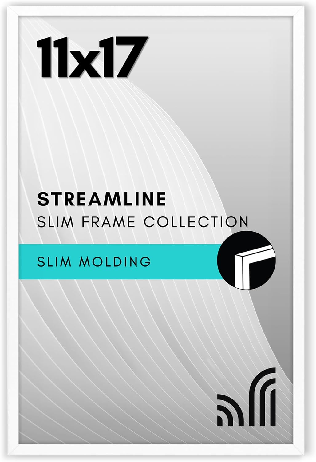 Americanflat 24x36 Poster Frame with Polished Plexiglass - Streamline Collection - Thin Border Picture Frame for Wall Display - Hanging Hardware Included - Black - Colors B